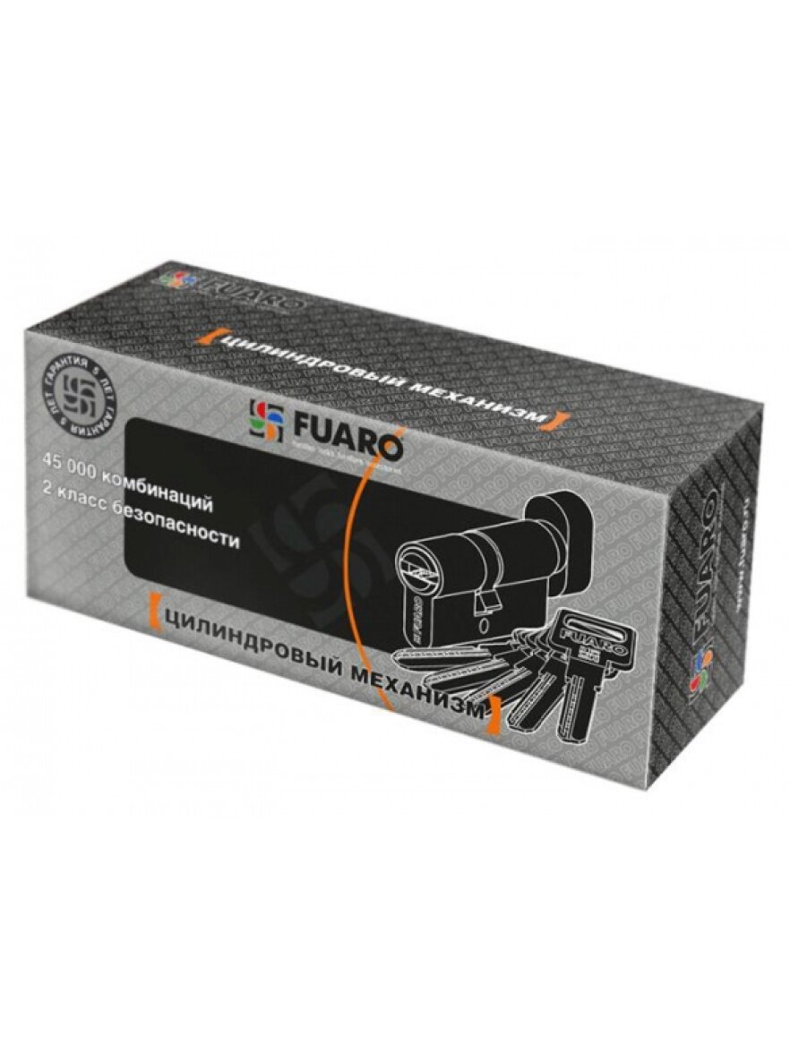 Цилиндровый механизм Fuaro (R602) R6002 Knob 90 (45+10+35) CP хром 5Key с вертушкой — фото 1