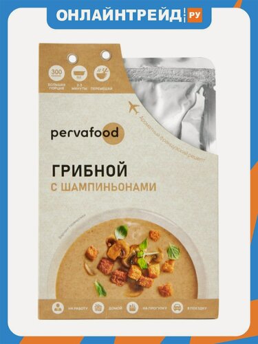 Изображение товара Крем-суп Perva FOOD грибной с шампиньонами (реторт-пакет) 300г