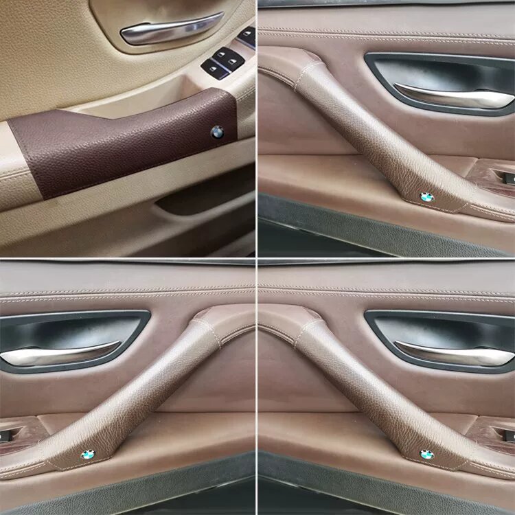 BMW 5 Series Накладка на ручку двери набор 4 шт. Мокко натуральная кожа длинный стиль для моделей 520li/525li/530li