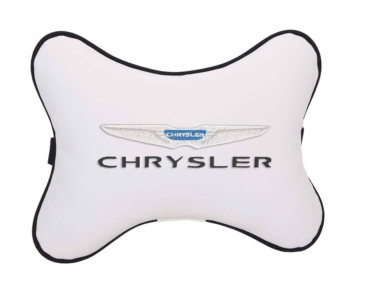 Подушка на подголовник автомобильная с эффектом "памяти" белая экокожа CHRYSLER