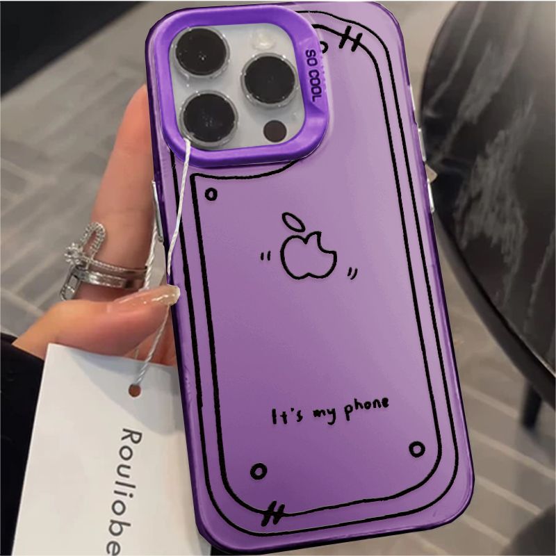 Чехол на Айфон 15 / iPhone 15 белый с принтом линии трассировки яблока, современный силиконовый ударопрочный антицарапинный защитный чехол
