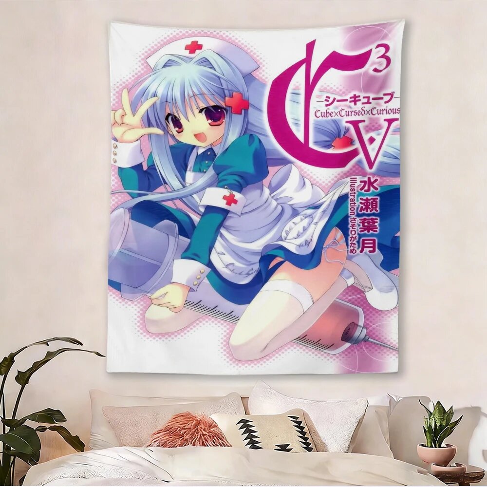 Настенный гобелен C-C³ Cube×Cursed×Curious, розовый 90X150CM