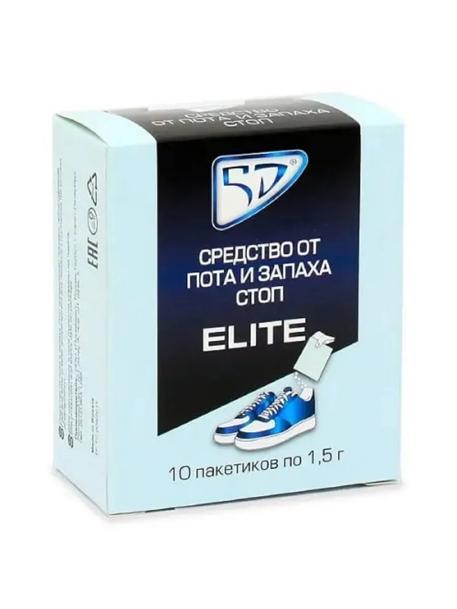 Дезодорант для стоп 5D Elite, порошок, без спирта, 10 шт./уп.