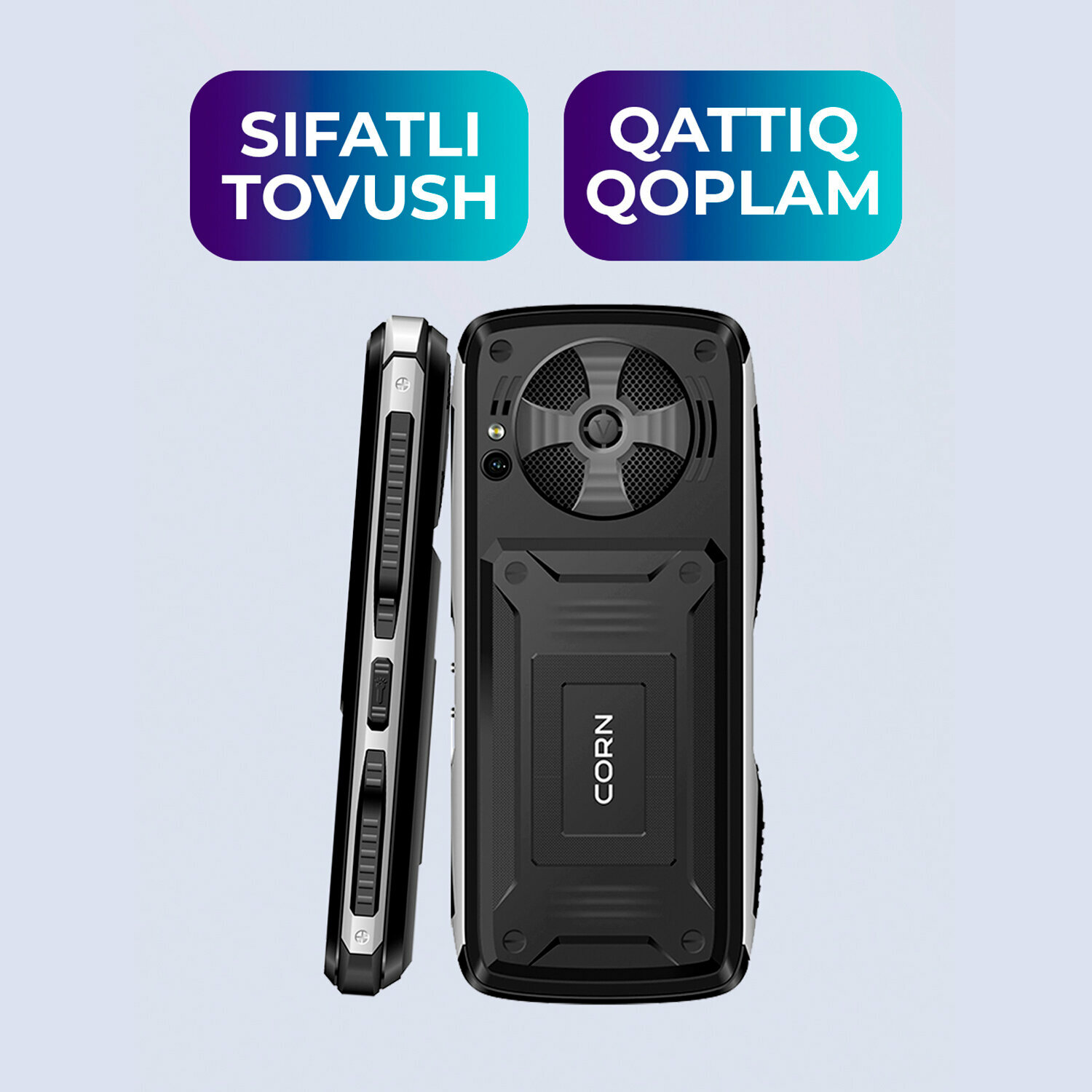 Мобильный телефон CORN "Power", кнопочный, 2 SIM-карты, чёрный — фото 1