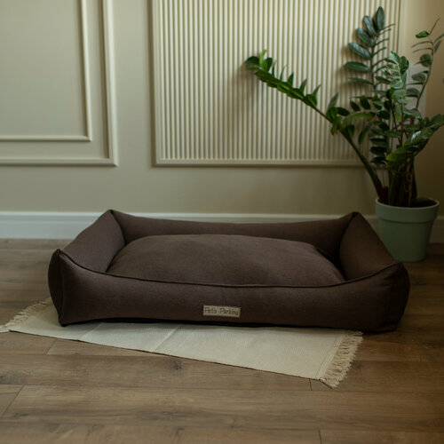 Изображение товара Лежанка для животных со съемным чехлом Pet's Parking, размер L 96x67, коричневая
