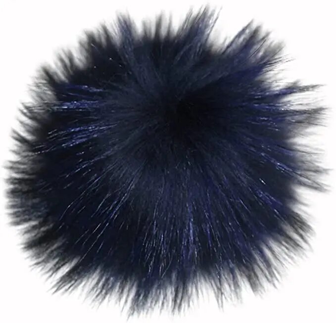 Меховые помпоны из лисьего меха DANKEYISI 15 см Темно-синий, navy 15cm