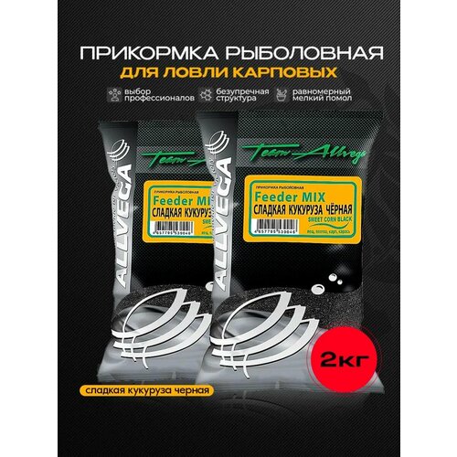 Прикормка рыболовная Team Allvega сладкая кукуруза черная Набор из 2 шт.