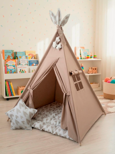 Изображение товара Вигвам Sweet Home for Kids "Вязаные сердца", 100% хлопок, березовый каркас