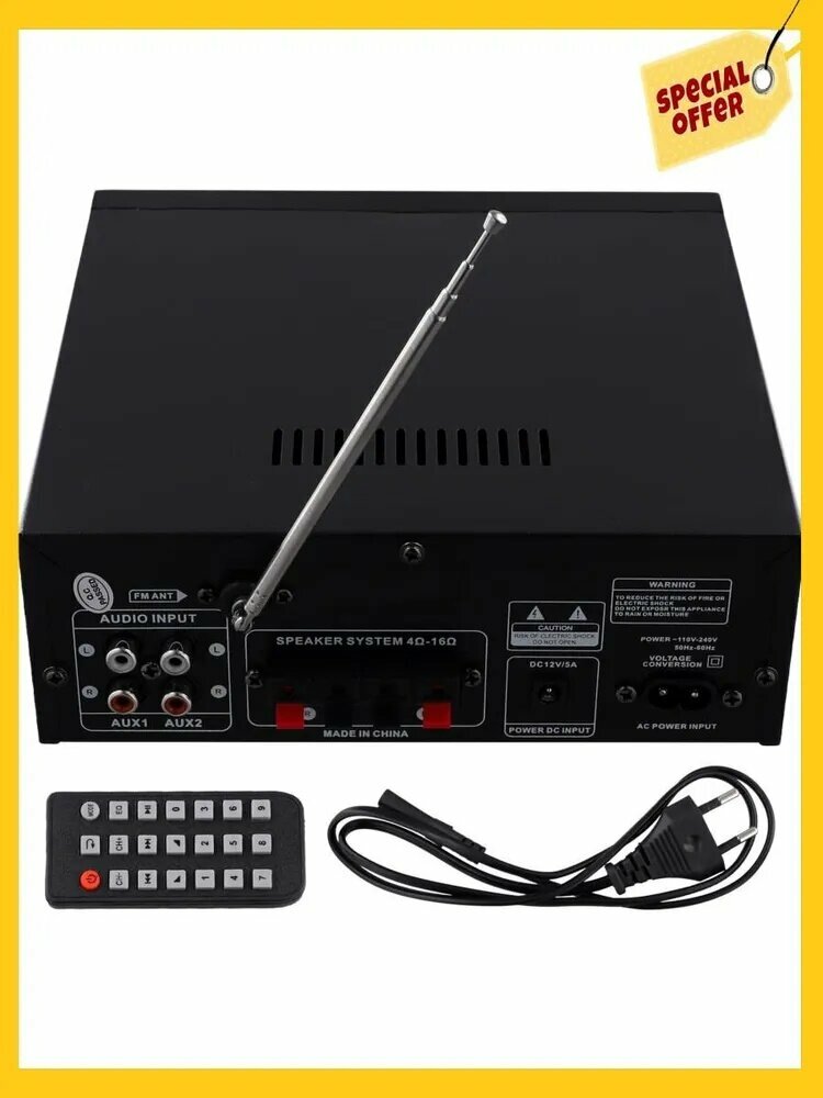 Q0AK55 Аудиоусилитель 2.0 Канала HIFI Цифровой Усилитель Bluetooth С USB-Подключением EU PLUG