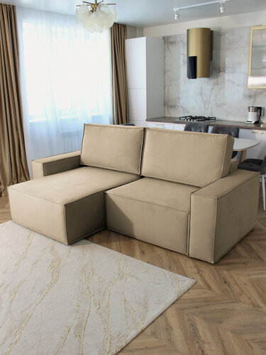 Изображение товара Угловой диван-кровать Forrest Конер бежевый, левый угол, Еврокнижка, 250х155х65 см