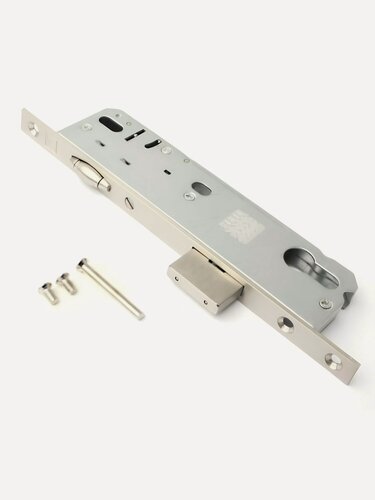 Изображение товара Замок врезной Apecs 7000-35-R-NI цилиндровый с роликовым фиксатором, цвет никель, стальной корпус, артикул 16652