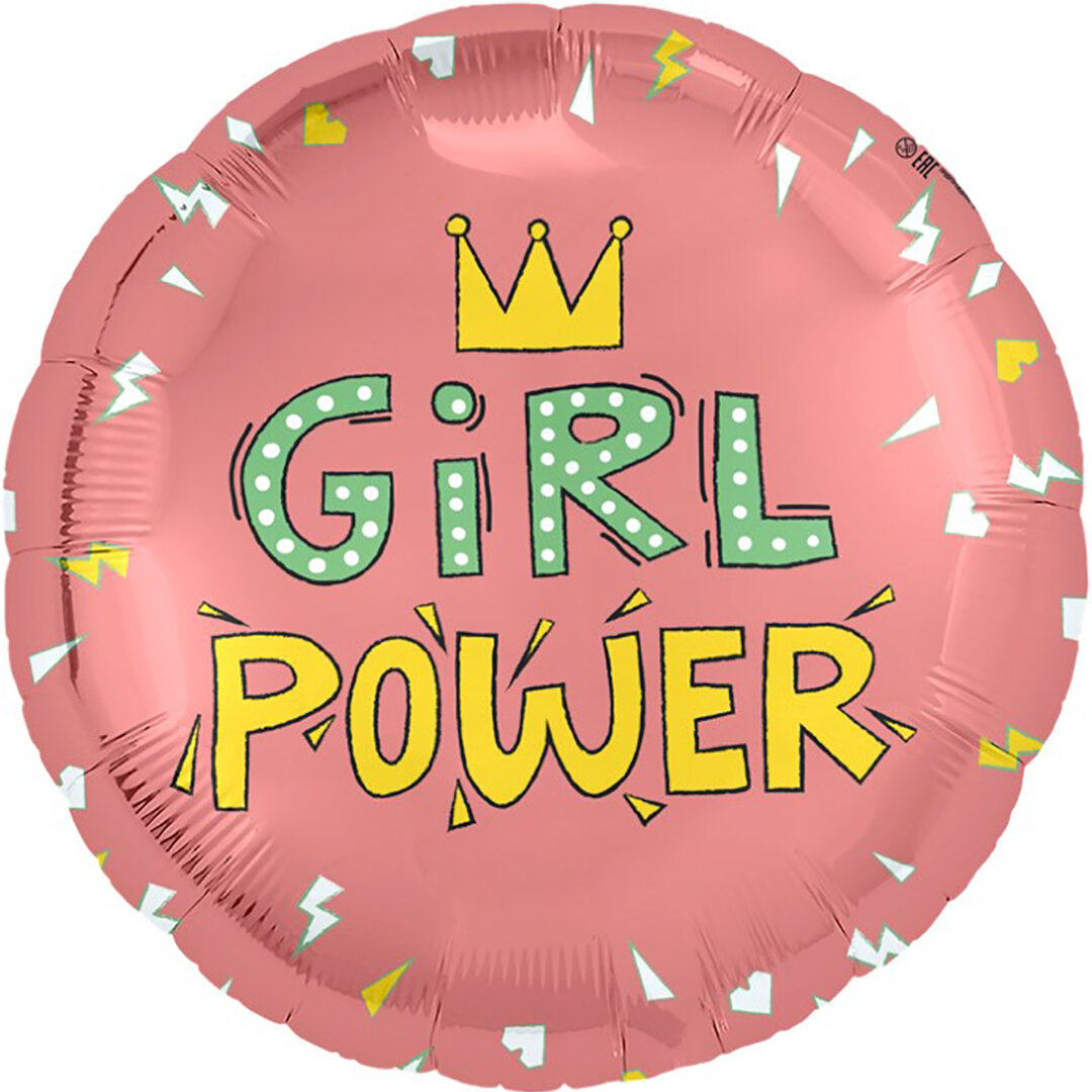 Шар (18'/46 см) Круг, Girl Power, 1 шт.