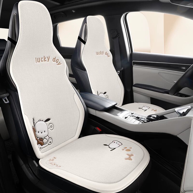 Сиденье с чехлом из дышащего хлопка для передних сидений Geely Vision, все сезоны, белый кокос
