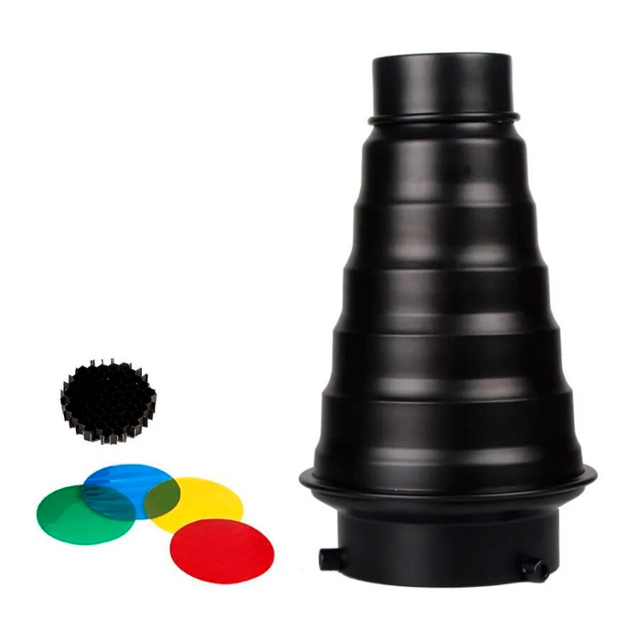 Конус Grifon SN-08 с цветными фильтрами и сотами, Bowens