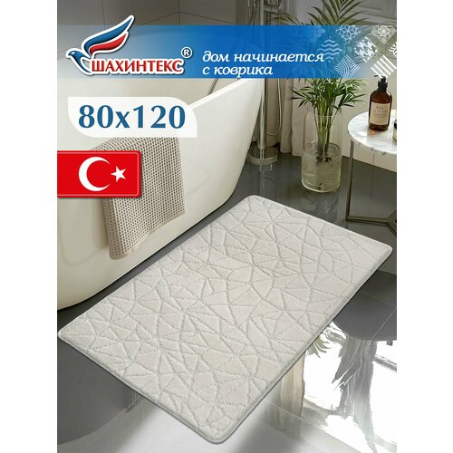 фото Коврик для ванной, прикроватный коврик противоскользящий. shahintex рр 80х120 001 кремовый 3