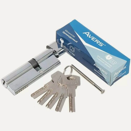Изображение товара Личинка замка двери Avers ZM-90(35C/55)-C-CR, 90 мм, хром. Надежный цилиндровый механизм для входных и межкомнатных дверей
