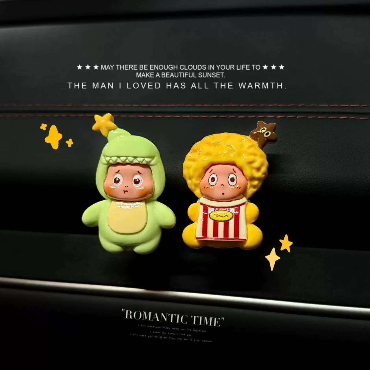 Набор крепежных крючков с динозавром и Popcorn Star для приборной панели — 2 шт, белый, автомобильная декорация