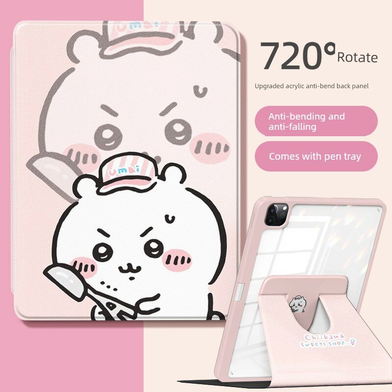 Поворотный чехол для Huawei MatePad Pro 12.2 дюйма 2025, розовый с рисунком Гию Снежный Коктейль, слот для ручки, 360°