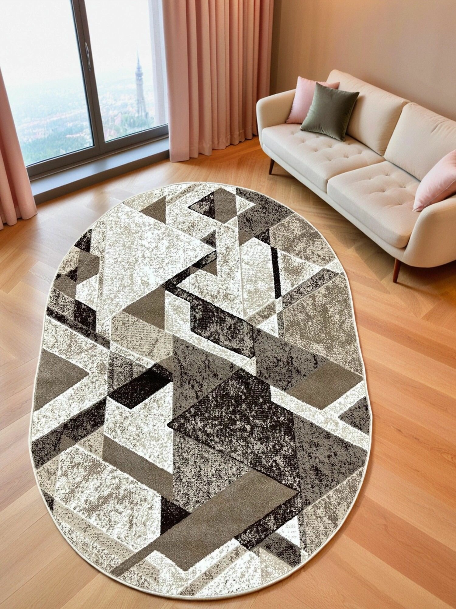 Carpet-Gold Ковер 100x200 см 8 мм абстракция бежевый