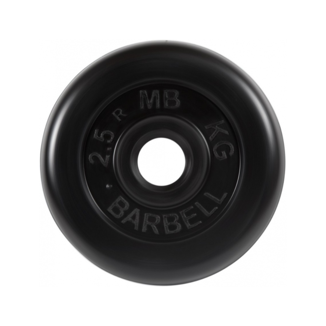 Обрезиненный диск MB Barbell MB-PltB31-2,5, наружный d=31 мм, посадочный d=31 мм, сталь, черный