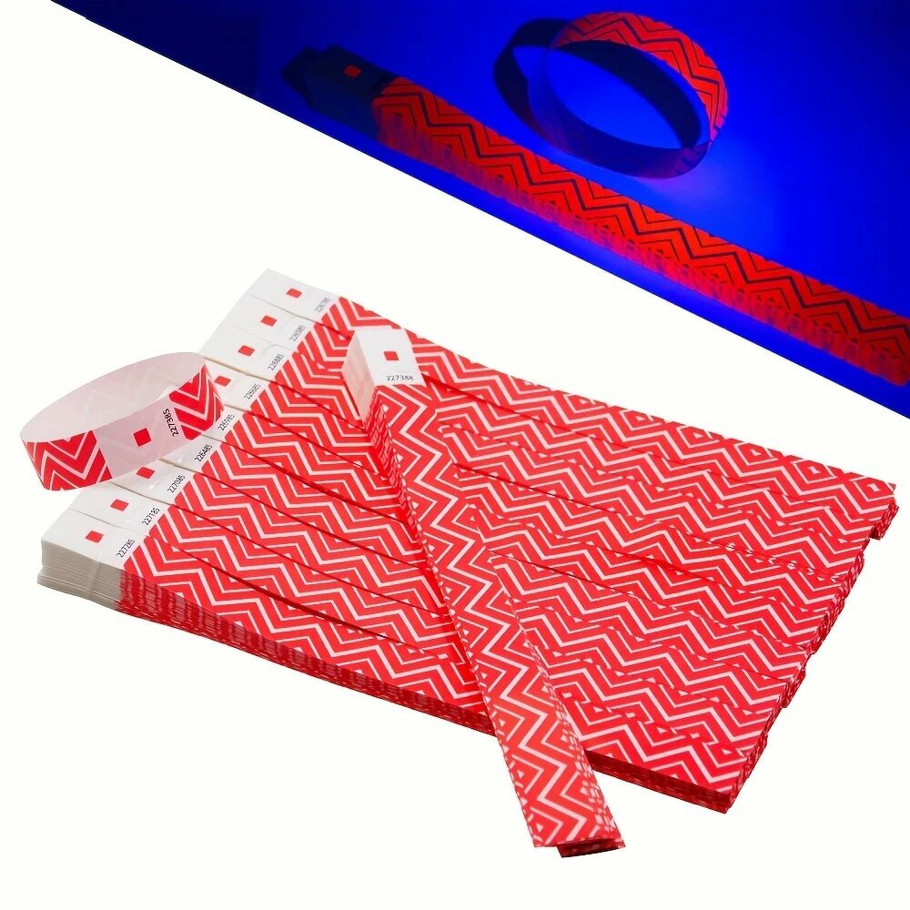 Флуоресцентные пронумерованные браслеты Красный, Red 100pcs