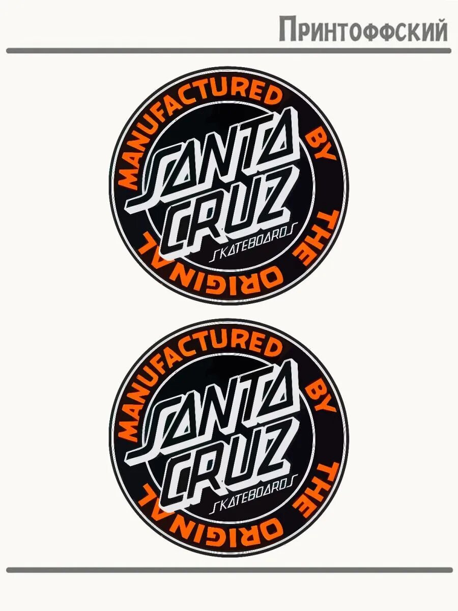 Термонаклейка с надписью santa cruz скейтер логотип