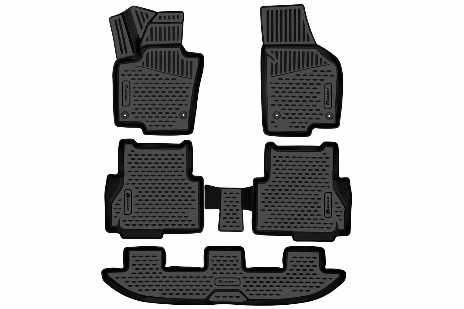 Коврики 3D в салон для SEAT Alhambra, 2017-, MPV, Mk2 (7N), (Европа), 5 шт. (полиуретан)