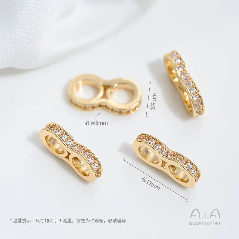 Бусины-спейсеры золотые 14K