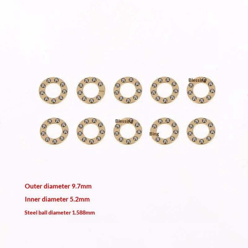 10 шт. Подшипники 9.7x5.2x1.588mm золотого цвета