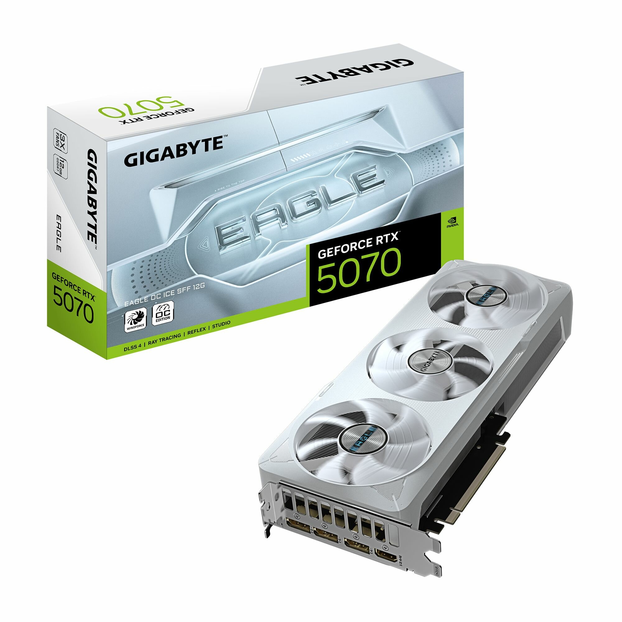 Видеокарта Gigabyte NVIDIA GeForce RTX 5070 Eagle OC Ice SFF 12GB GV-N5070EAGLEOC ICE-12GD