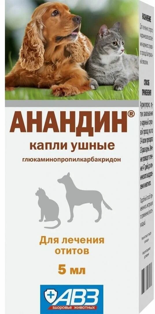 Капли АВЗ Анандин ушные, 5 мл, 18 г, 1уп.