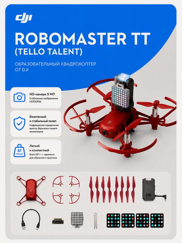 Изображение товара Квадрокоптер DJI Robomaster TT (Tello Talent), образовательный дрон