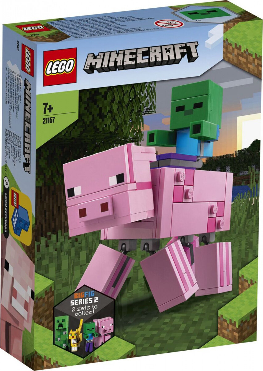 Конструктор Lego Minecraft 21157 Большие фигурки Minecraft, Свинья и Зомби-ребёнок