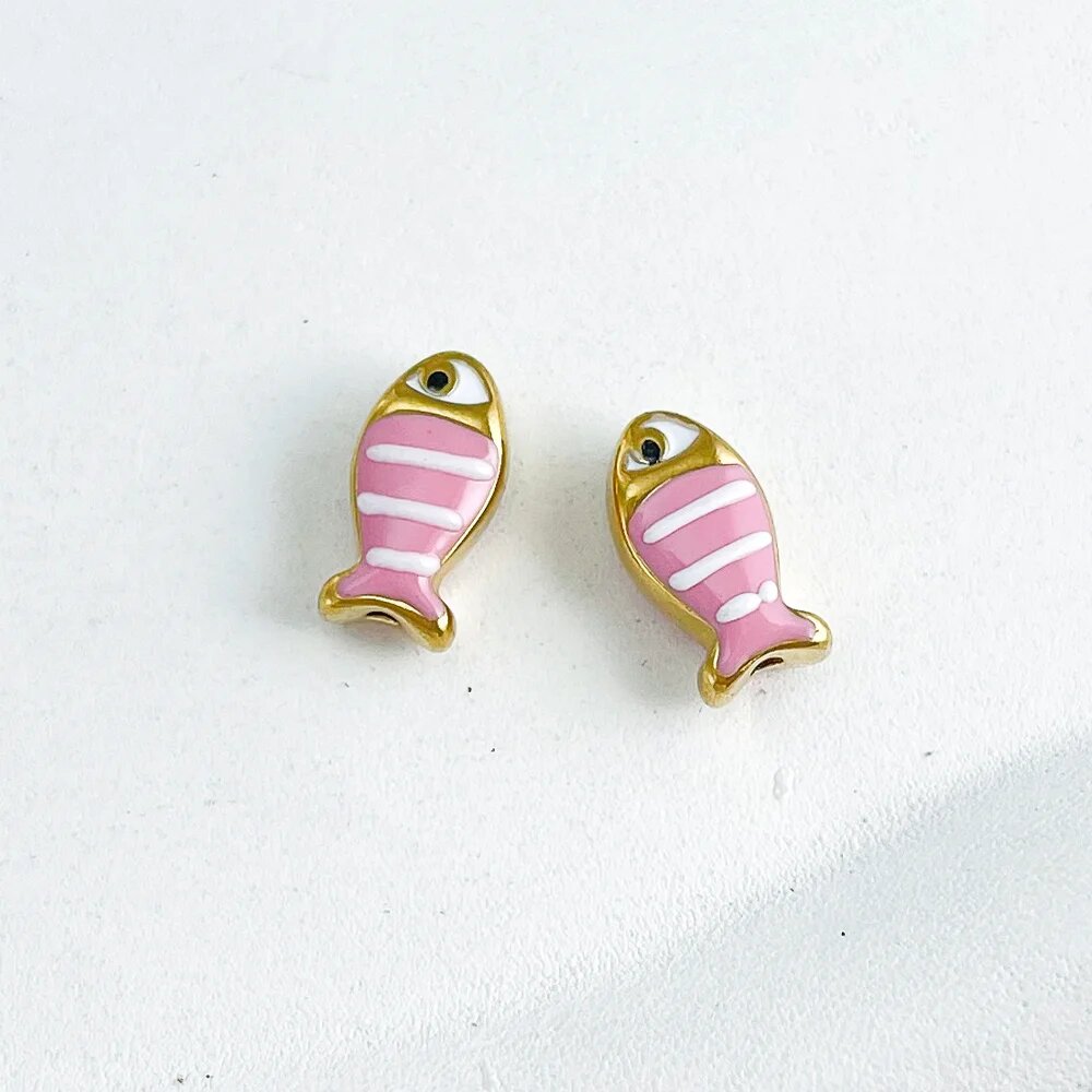 Бусины Cordial Design рыбки из нержавеющей стали 7*13 мм 40 шт. Pink