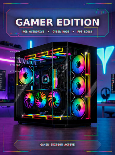 Изображение товара Игровой корпус для ПК eATX Eurocase M430ZF, с вентиляторами 4x120 ARGB PWM, панорамный аквариум, 420мм видеокарта, черный