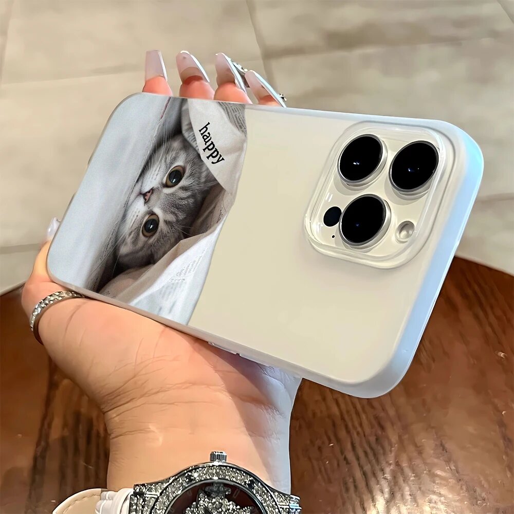3D-чехол с милым котиком из силикона для iPhone 16, 11, 15 Plus, 12, 14, 17, 13 Pro Max – очаровательный чехол для телефонов для детей и девочек