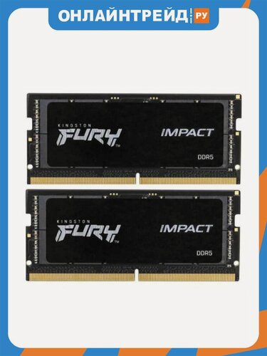 Изображение товара Оперативная память SO-DIMM Kingston DDR5 64Gb (2x32Gb) 4800Mhz PC-38400 FURY Impact CL38 1.1V (KF548S38IBK2-64)
