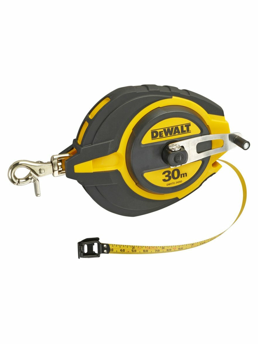 Длинная рулетка Dewalt DWHT0-34093, со стальной лентой 30 м — фото 1