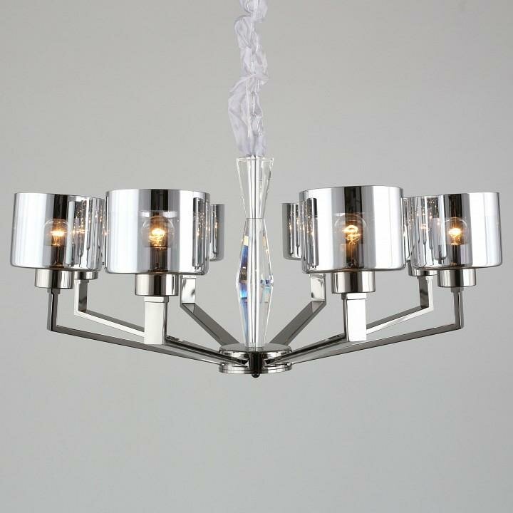 Люстра Omnilux Lizzano OML-88903-08 цвет плафона подвески Светло-серый, цвет арматуры Хром