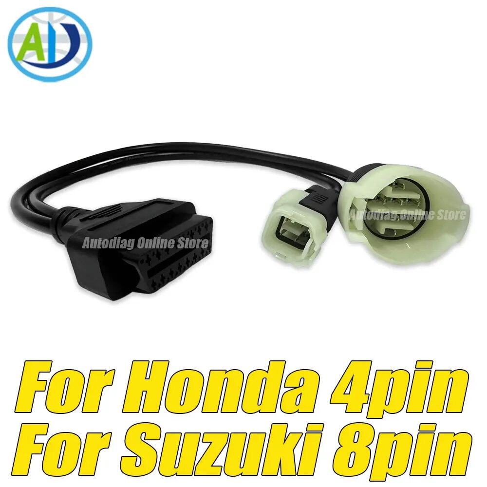 Адаптерный кабель OBD2 для мотоциклов, 4-контактный, для диагностики лодок Honda, для моделей DF 100/115/140/150/175/200/225/250/300, для Suzuki 8-контактный