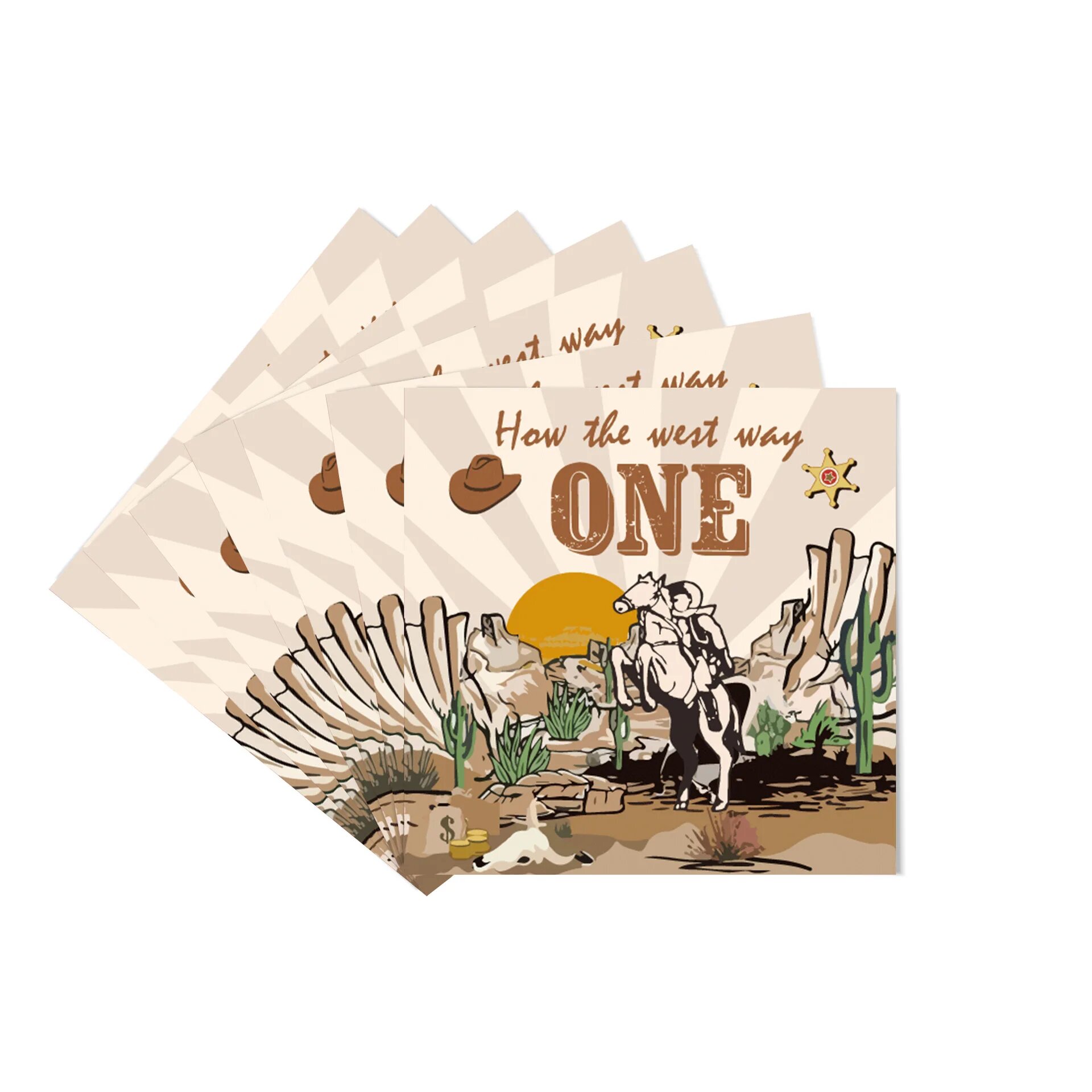 Ковбойские декорации для вечеринки Paper napkins-24PCS