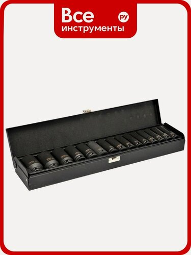 Изображение товара Набор ударных торцевых головок YATO 1/2" 10‑32 мм, 15 шт, квадратное крепление, шестигранная посадка