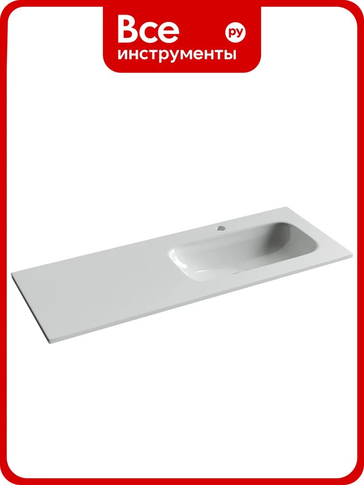 Раковина накладная мебельная Ceramicanova Grace прямоугольная 1210x457x137 с чашей справа и отверстием под смеситель цвет белый CN7021