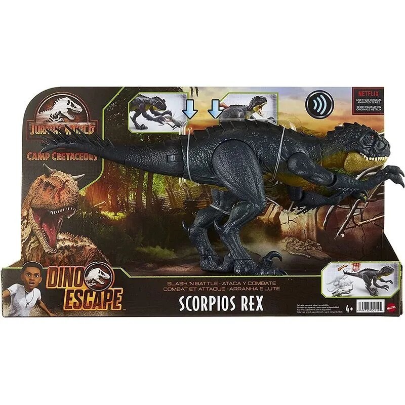 Mattel Фигурка динозавра Scorpios Rex Jurassic World HBT41 звук