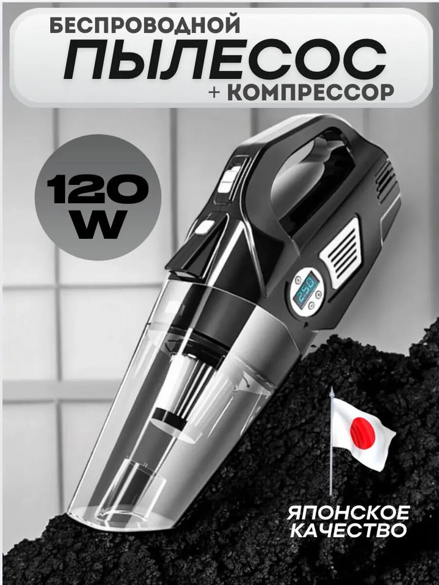 Пылесос для автомобиля беспроводной мощный с компрессором