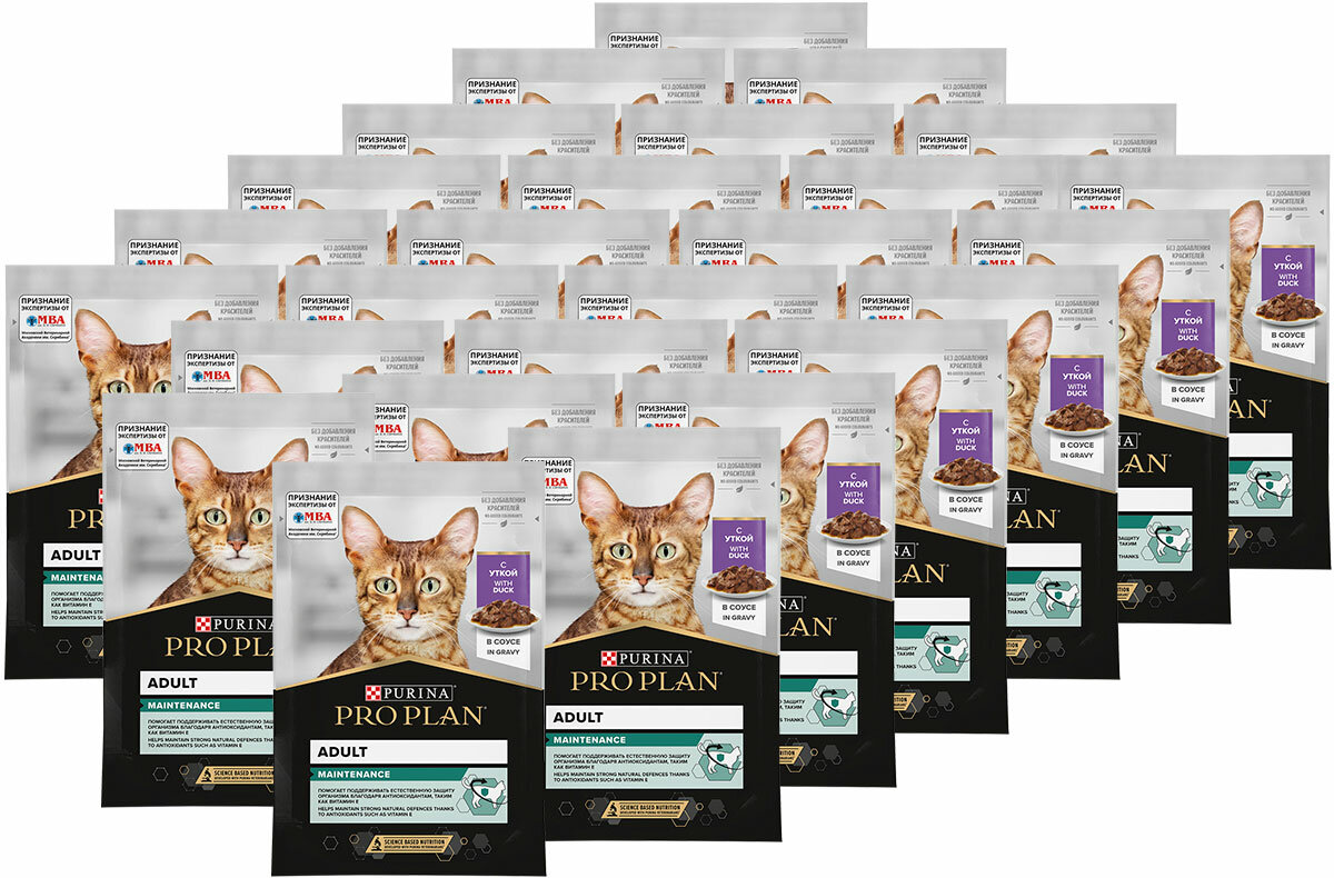 PURINA PRO PLAN CAT ADULT DUCK для взрослых кошек с уткой в соусе (85 гр х 26 шт)