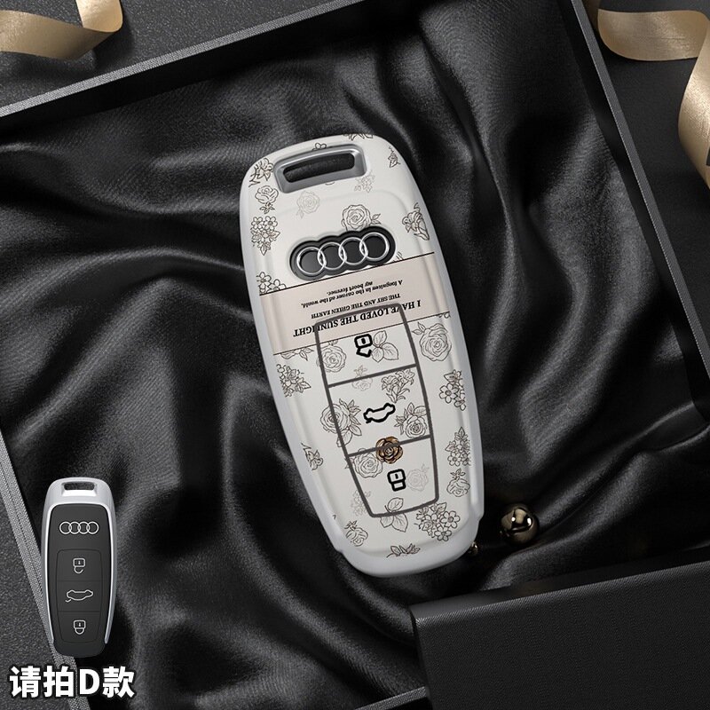 D-Style Камелия Одиночный чехол для ключа для автомобилей Audi A6L Q5L A4L Защитный чехол