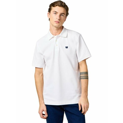 фото Поло wrangler men polo shirt, размер l, белый