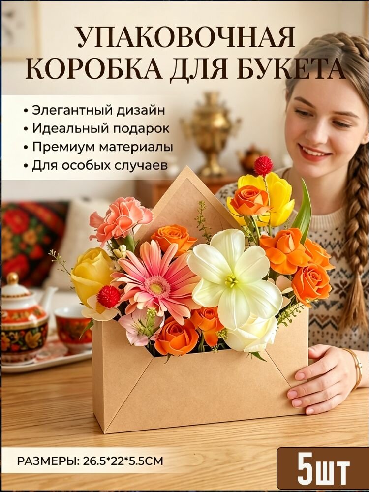 Набор для упаковки букетов конверт-коробка для цветов