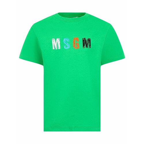 фото Футболка msgm, размер 8 лет, зеленый